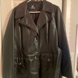 “V” superior quality faux leather women’s blazer